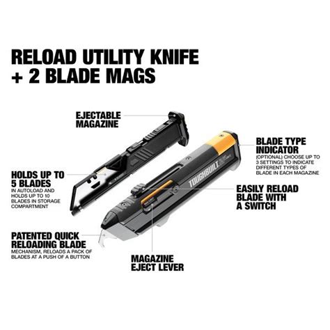 Reload utility knife - Product: HHCTUR04A. Switch out blades quickly and safely with HART’s Auto-Loading Utility Knife. Lightweight yet heavy-duty, this knife features a quick-change mechanism that accepts standard size utility blades. The sim... Show More. Thank you for your purchase! Let us know what you think by posting a review. 
